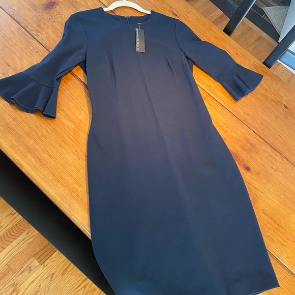 Banana Republic Navy Sheath Ruffle Sleeve Dress - Picture 5 of 7